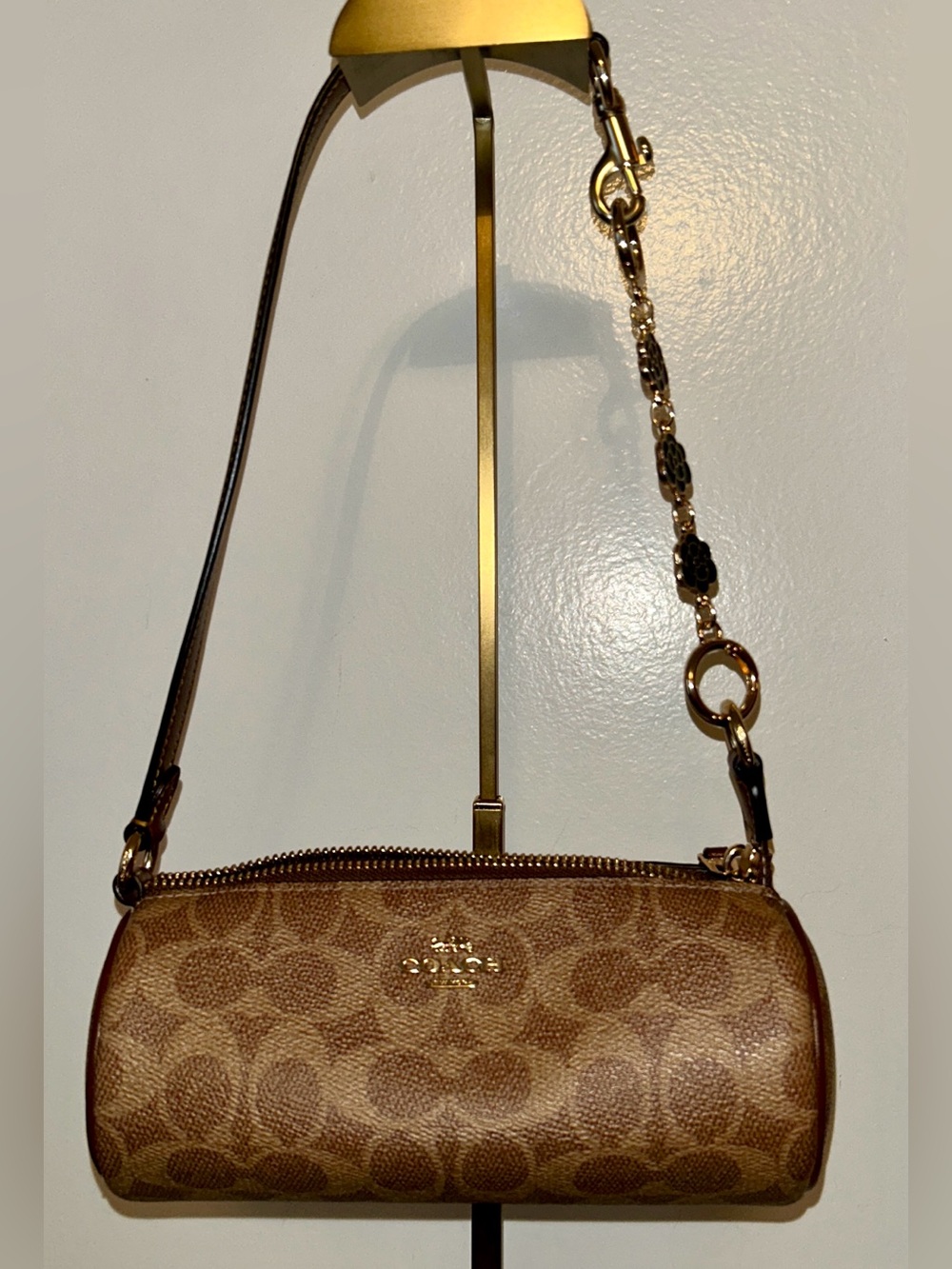 COACH Nolita Barrel Bag In Signature Canvas .  With bag extender